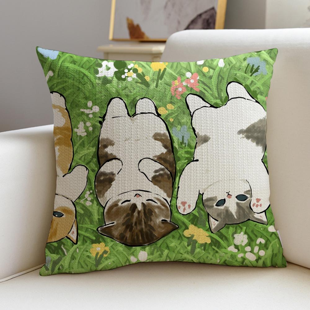 Fluffy MmofusandS Cushion Cover Breathable and skinfriendly linen pillowcase square removable and washable cushion