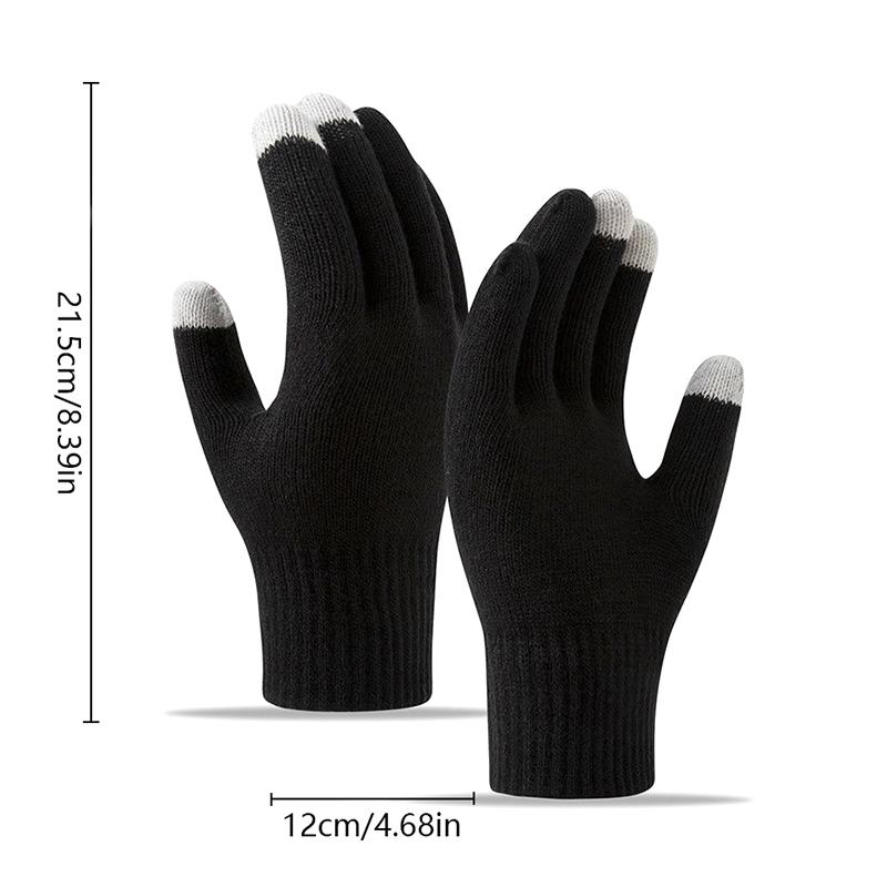 Winter Touch Screen Gloves Women Men Warm Stretch Knit Mittens Imitation Wool Full Finger Guantes Female Crochet Thicken