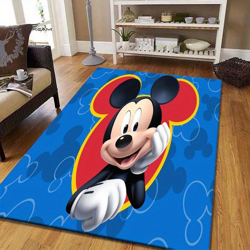 1pc Mickey Pattern Area Rug Soft Flannel Floor Mat for Living Room, Bedroom, Sofa Coffee Table Floor Mat, Machine Washable