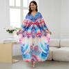 Пляжные кафтаны для женщин, принтованные макси-платья, накидки для купальников, летние купальные костюмы, поставка с фабрики