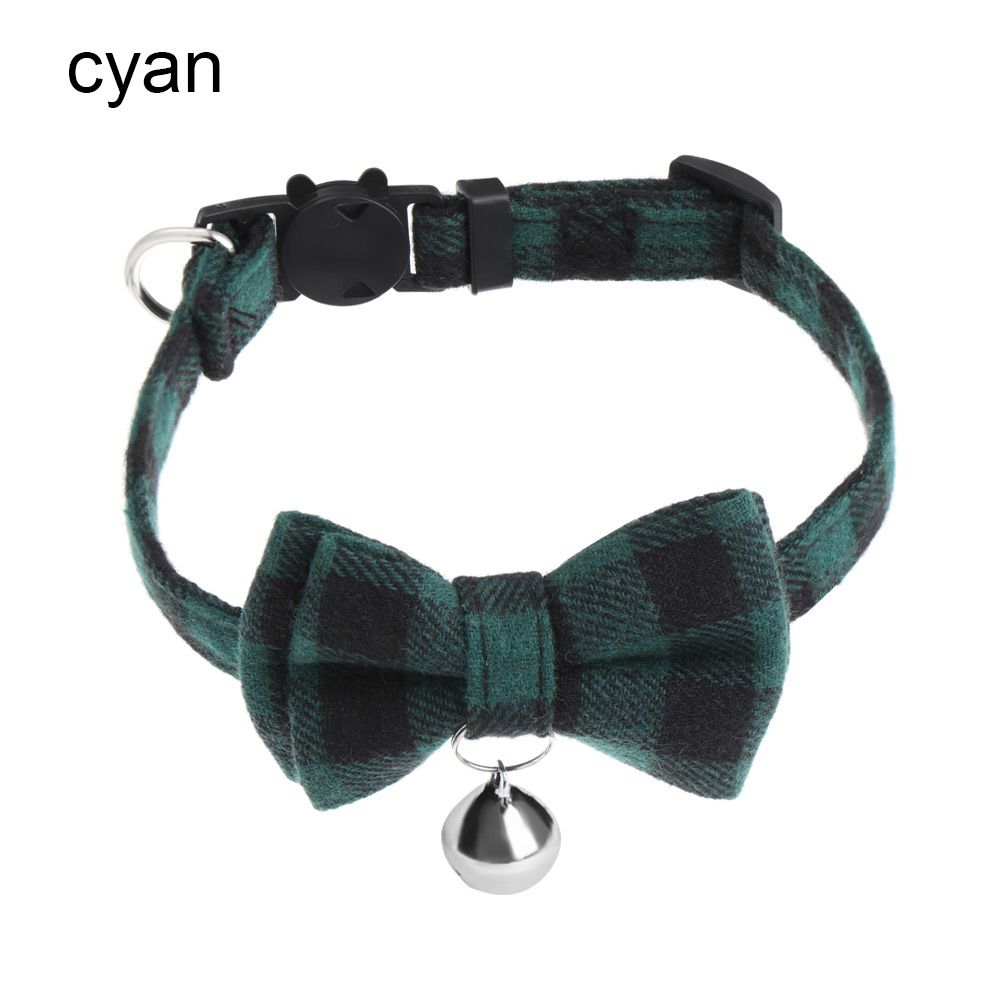Cat Buckle with Bell Grid Collar Cats Collar Pet Supplies Puppy Collar Kitten Collar
