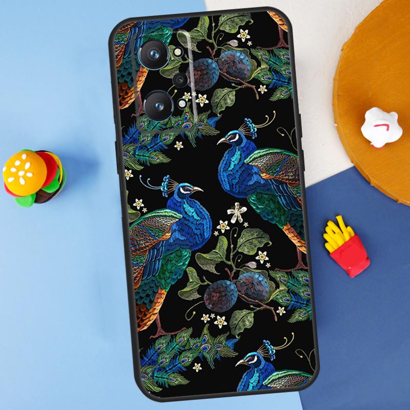 Bird Peacock Feather For Realme C55 C67 C61 C75 C53 C51 C21Y C25S GT 6 6T 5 GT7 Pro 10 11 12 13 14 Pro Plus Case