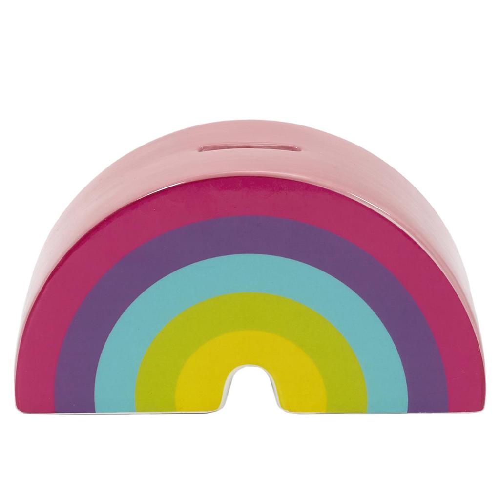 Les Trésors De Lily [A3672] - Керамическая копилка "Радуга" разноцветная розовая - 18x10x6 см