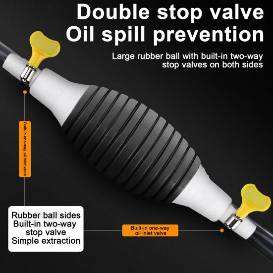 Multipurpose Manual Fuel Transfer Pump with PVC Hose Easy To Use Reusable Portable Versatile Siphon