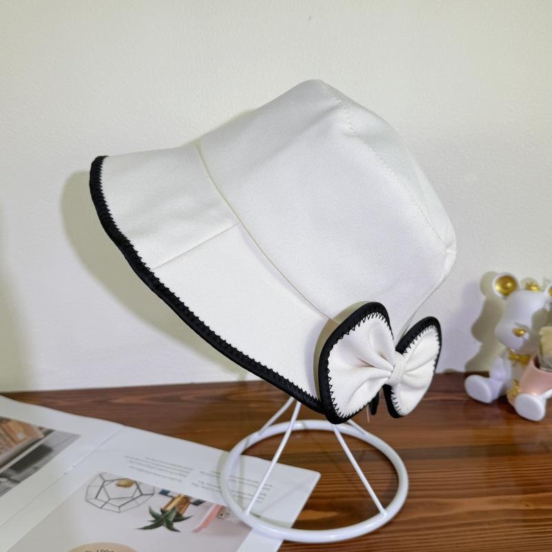Korean Version Women's Bow Fisherman Hat Summer Sun Protection and Shading Sun Hat