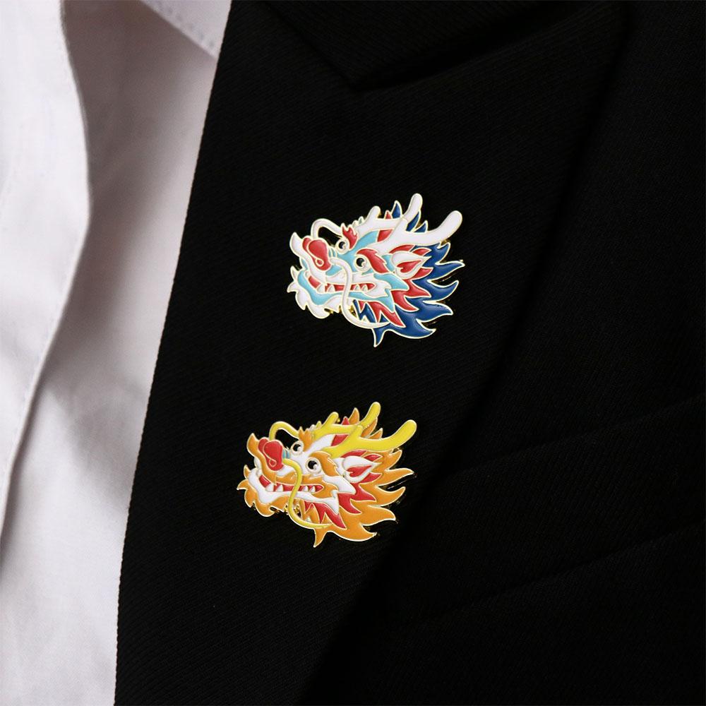 2024 Year Dragon Head Brooch Dragon Year Cartoon Pin Brooch Cartoon Dragon Year Brooch Jewelry