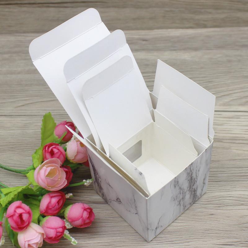 10 шт. квадратных коробок с окошком разных размеров от 5 см до 10 см с мраморным дизайном для рождественских подарков, упаковки конфет, свадебных упаковок