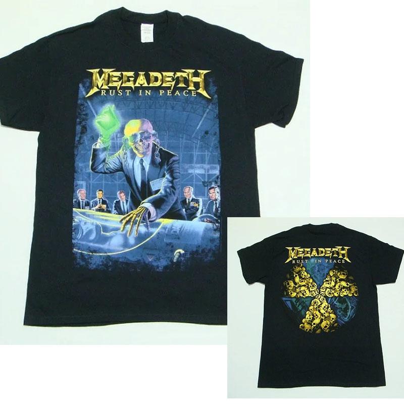 2025 Summer MEGADETH Rust In Peace 30th Anniversary American Retro Street Loose Men and Women Short Sleeve T-shirt Streetwear