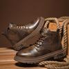 Высококачественные фирменные мужские походные ботинки на толстой подошве, износостойкие рабочие ботинки, модные мужские зимние хлопковые ботинки