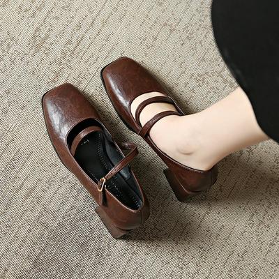 Женские туфли Marie Janes на высоком каблуке с квадратным носком 2025 года, новые элегантные туфли-лодочки в стиле Лолита на толстом каблуке, модное платье Zapatillas Mujer