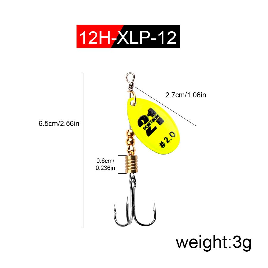 FISH KING Spinner Bait 3,9 г, 4,6 г, 7,4 г, 10,8 г, 15 г, приманки для ложки, металлические приманки для щуки с тройными крючками, искусственная приманка для окуня, рыболовная приманка