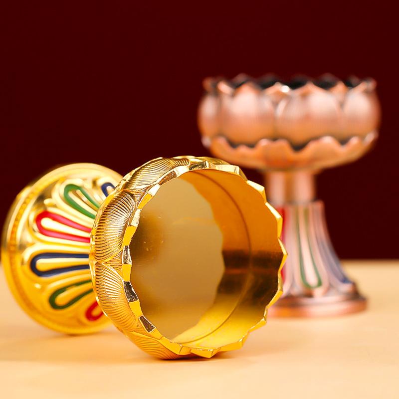 1 шт. Подсвечник для медитации, прочный, буддийские принадлежности, настольное украшение, масляная лампа, подсвечник для лампы из сплава и масла гхи, для гостиной