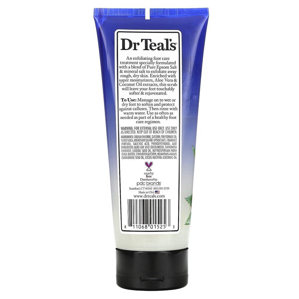 Dr. Teal's Foot Care Therapy, Gentle Exfoliator with Pure Epsom Salt, 170G(6Oz)