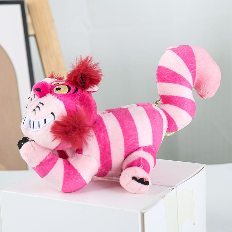 Alice in Wonderland Kawaii Cheshire Cat 16cm Toy Backpack Pendant Decor Keychain Cute Dolls Girls Toys Birthday Gifts