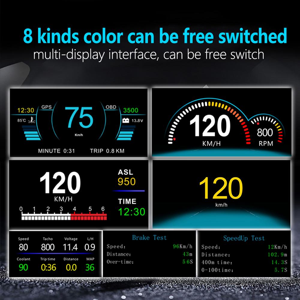 C1 OBD + GPS / Навигация + OBD + GPS Автомобильный HUD Проекционный Дисплей Цифровой Проектор Тахометр Спидометр Предупреждение о Превышении Скорости Для Версий 12В