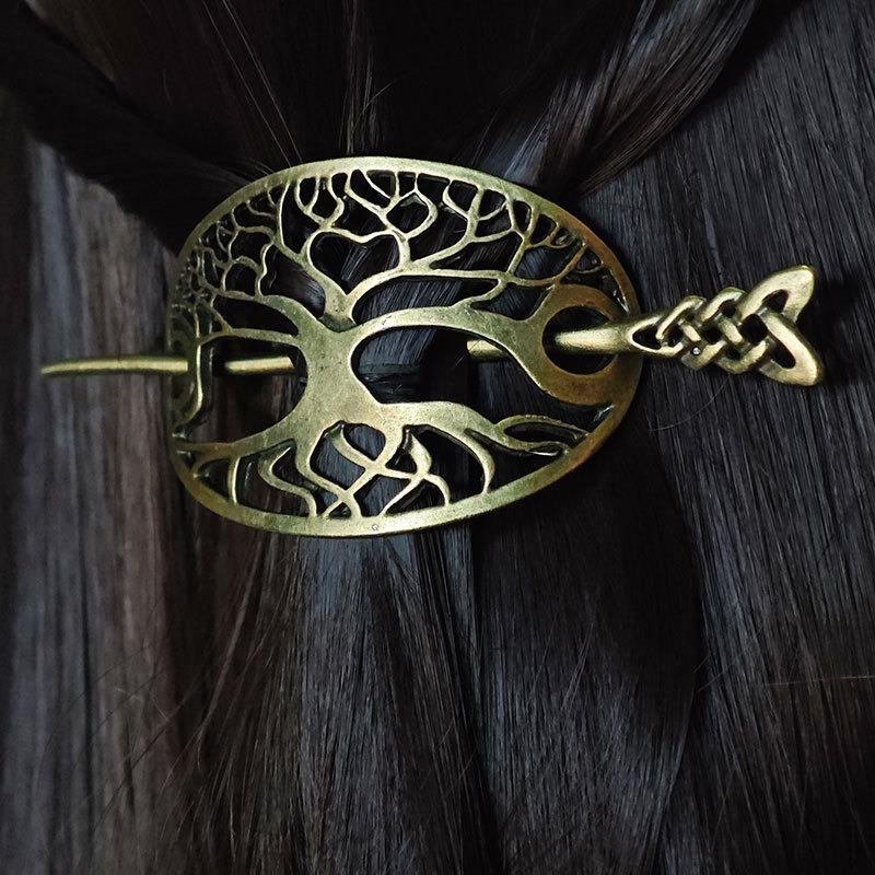 Classical Viking Tree of Life Hair Clip Celtic Knot Complex Branch Design Valentine's Day Birthday Gift Women's Hair Accessories