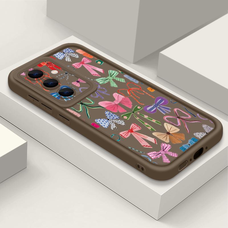 Чехол с принтом разноцветных бантиков для Samsung S26 S25 Ultra S24 S23 Plus S22 S21 FE A54 A25 A35 A55 A16 A26 A36 A56 A17 A27 A37 A57 5G Ударопрочный чехол