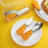 Portable Cute Cheese Shape Handle Knife and Fork Stainless Steel Tableware Set Steak Cutting Tools Kitchen Supplies