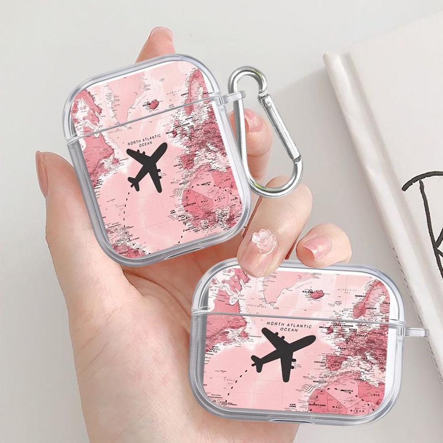 Чехол для Airpods 2 Pro 1 3 Pro3 Pro2 4 Прозрачный Чехол для Наушников Обложка Карта Самолета