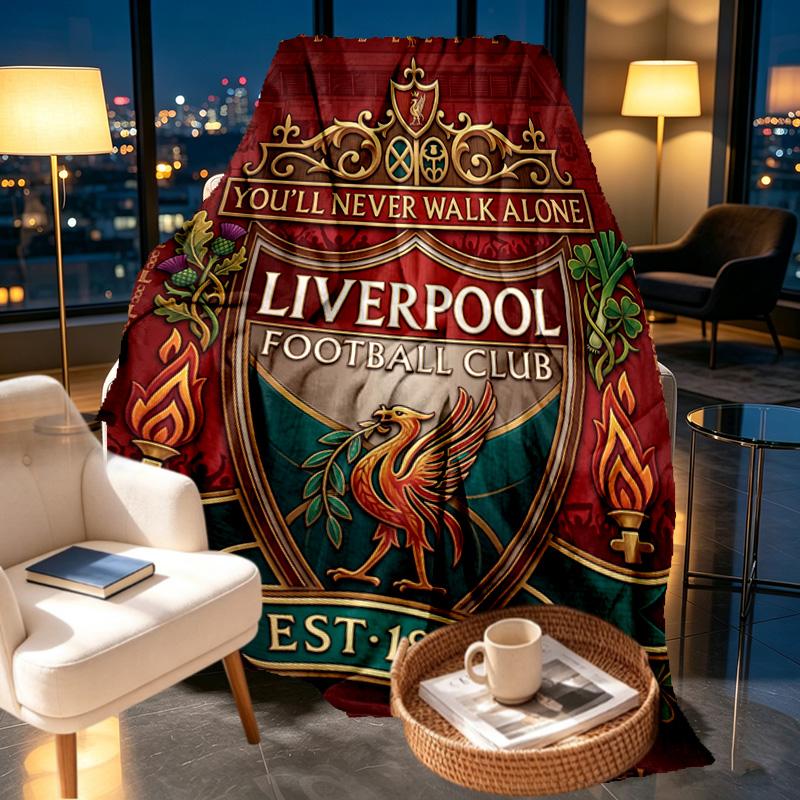 Liverpool Football Club Print Blanket - Soft & Comfortable, for Bedroom, Travel, Sofa, Home Decoration - Birthday Christmas Gift for Friend