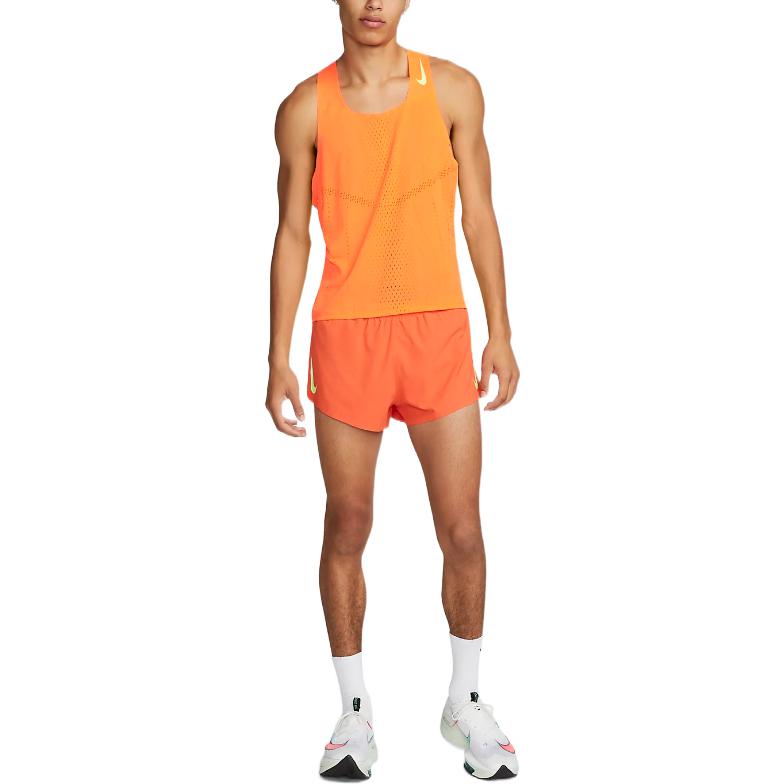 Nike Мужские майки Оранжевые С круглым вырезом Умеренный Прямой крой DM4624-803
