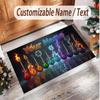 Music Guitar Theme Soft Crystal Velvet Rug Custom Name & Text Print Non Slip Floor Rug for Bedroom Living Room