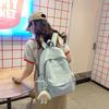 Школьная сумка женская японский ins ученики средней школы однотонный рюкзак ученики старших классов простой ленивый стиль универсальный рюкзак