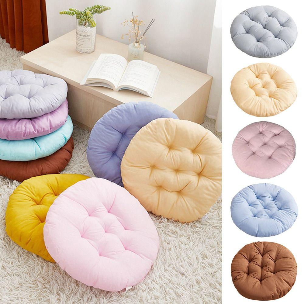 Nap Pillow Chair Cushion Solid Color Round Cushion Durable Tatami Mat Winter