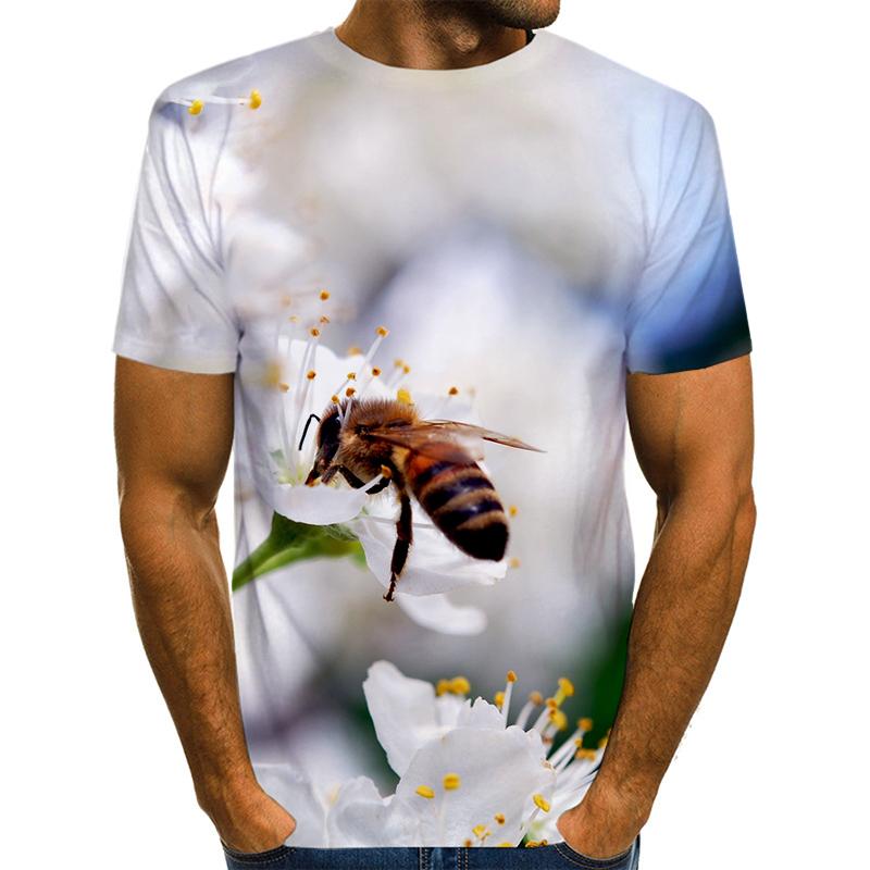 Футболки с пчелами для мужчин, топ с рисунком в виде сот, мужской топ, летняя футболка с медовой пчелой, маленькая пчелка с коротким рукавом, 3D