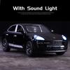 1/32 Porsche Macan T SUV Модель автомобиля из цинкового сплава, литая игрушка-симулятор со звуком и светом, коллекционная, украшает подарок на день рождения мальчика