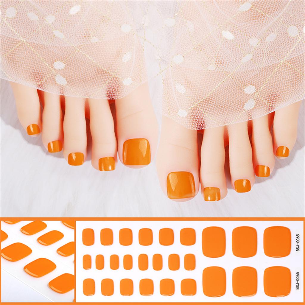 Semi Cured Gel Toe Nail Strips Long Lasting Nail Polish Strips Salon Gel Nail Sticker Nail Art Wrap Decoration for Women