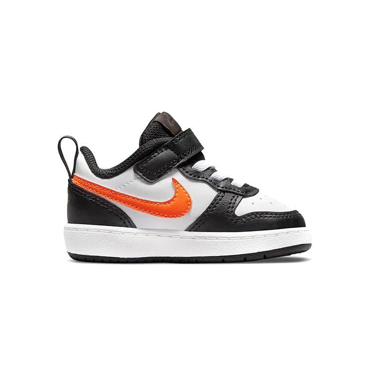 Nike Кроссовки Court Borough Low 2 Низкие Скейтбордические Черно-бело-оранжевые Для младенцев и малышей BQ5453-115