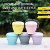 Silicone Folding Cups 180ml Portable Teacup Fashion Collapsible Travel Cups  Camping