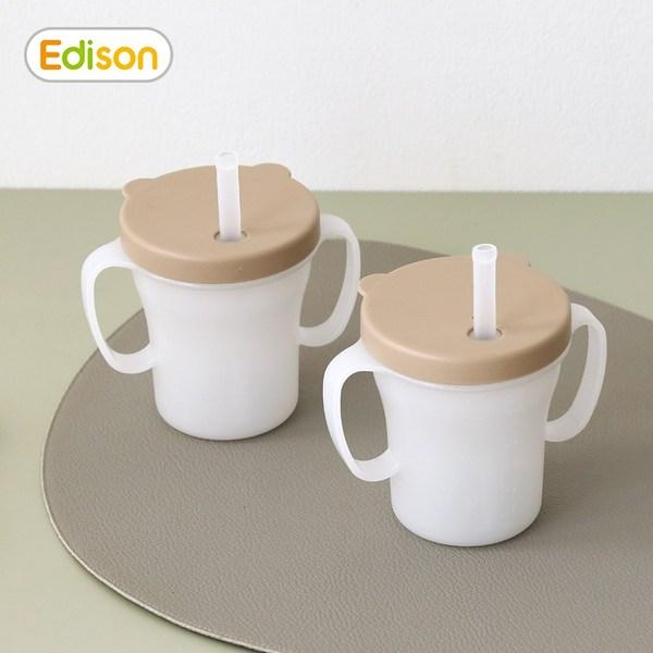 Соломенная чашка Edison baby с защитой от проливания, РОЗОВАЯ, 1 шт.