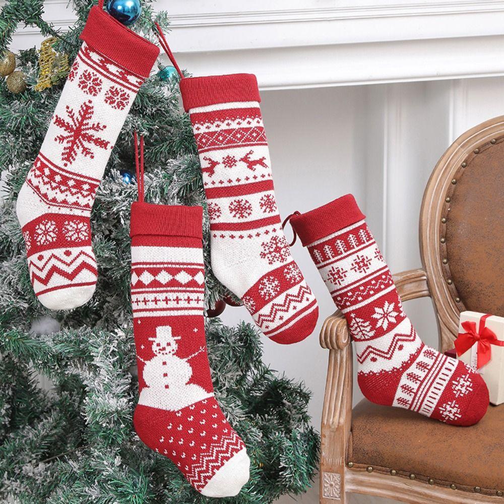Hanging Christmas Gift Sock Xmas Tree Ornaments Gift Bag Christmas Decor