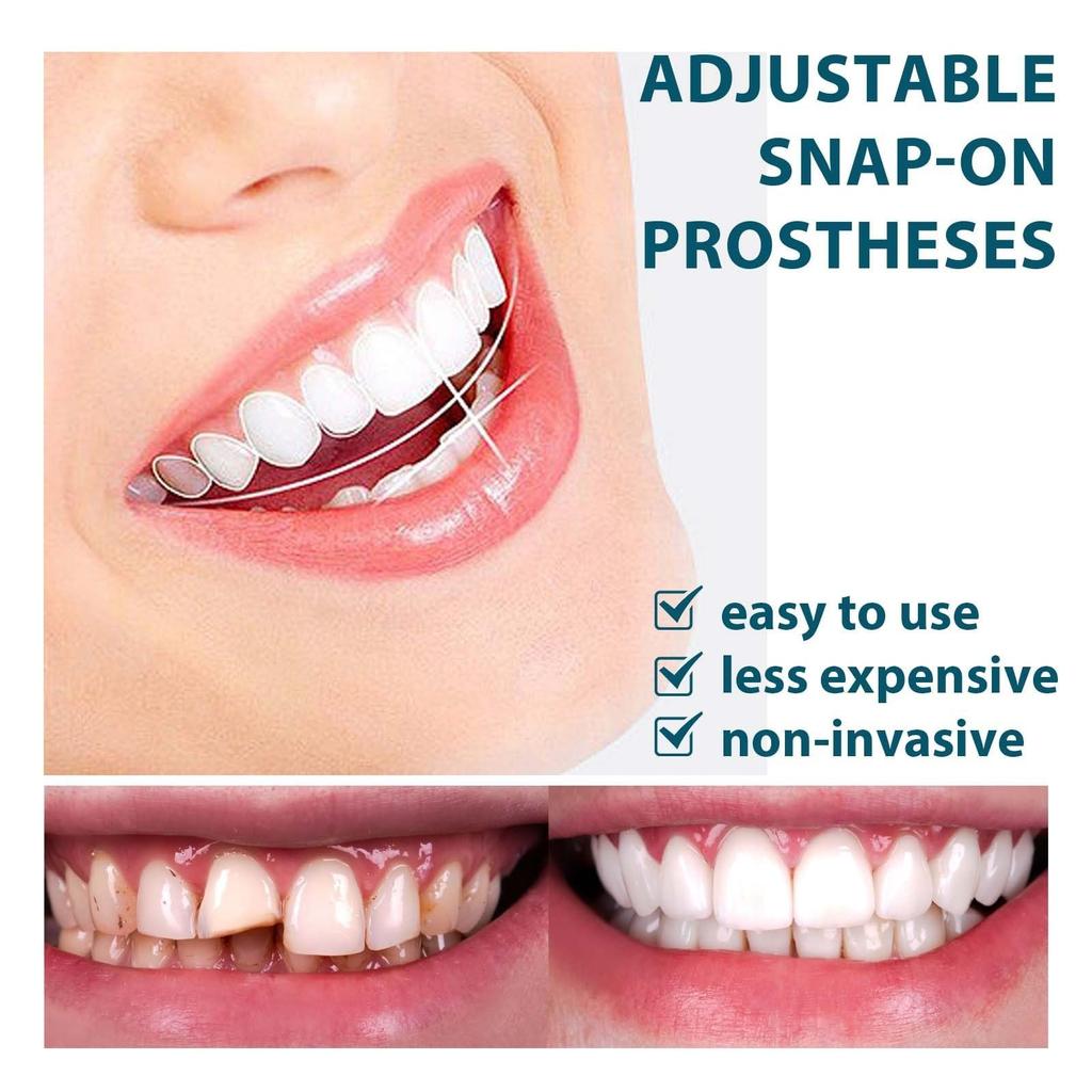 Dentures for Men and False Teeth Temporary Repair Denture Easy To Adjustable and Practical Whitening for Teeth Dentures, Women, Self-made Adhesive,