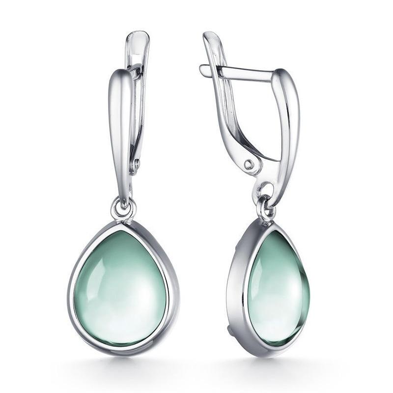 Длинные серьги с каплей воды, серебряным опалом и лунным камнем, модные ВИНТАЖНЫЕ СЕРЬГИ 2022, НОВИНКА