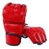 Unisex MMA Gloves Half Finger Boxing Gloves with Open Palms for Combat Fighting Training Red