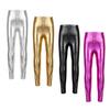 Детские блестящие металлические леггинсы для девочек, брюки для гимнастики, танцев, брюки для соревнований, колготки для йоги