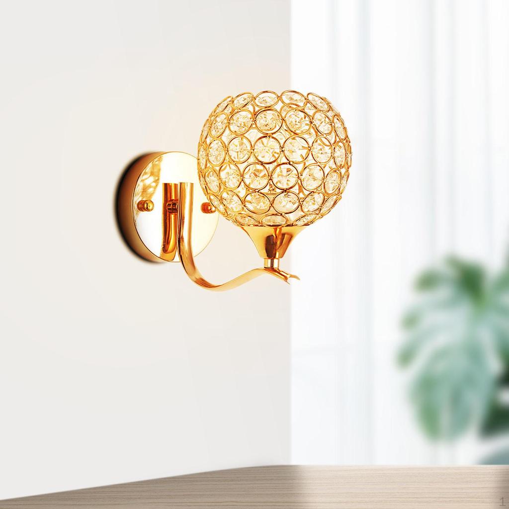 Wall Lamp E27 Socket Gold Ornament Indoor Sconce for Corridor Stairs Bedside Bedrooms