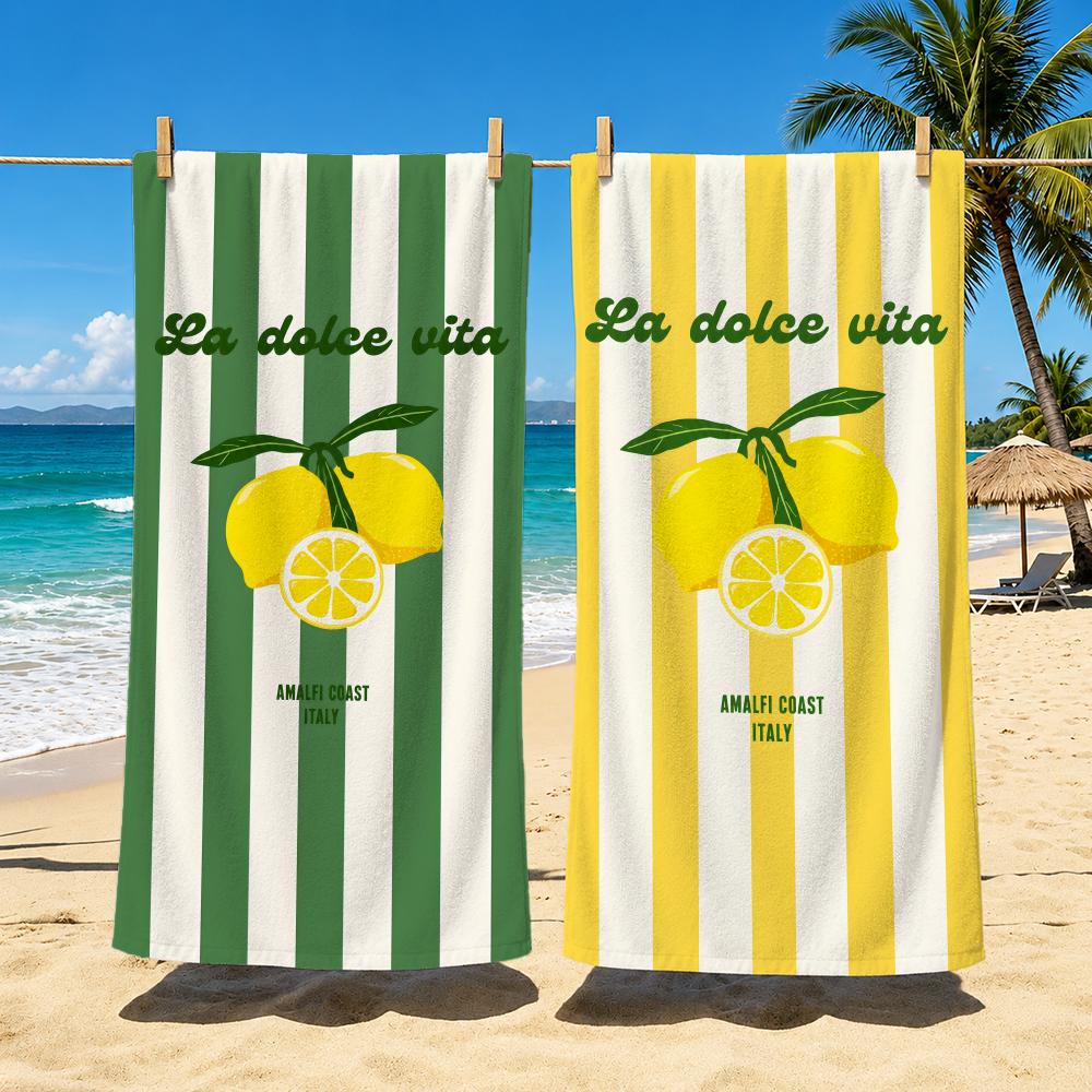 Summer Boho Style Lemons Dolce Towel Towel Soft Pool Gift For Travel Gym Shower Camping Quick Dry Sports Large Beach Towels