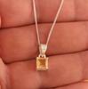 925 Sterling Silver Natural Citrine Dainty Pendant Necklace
