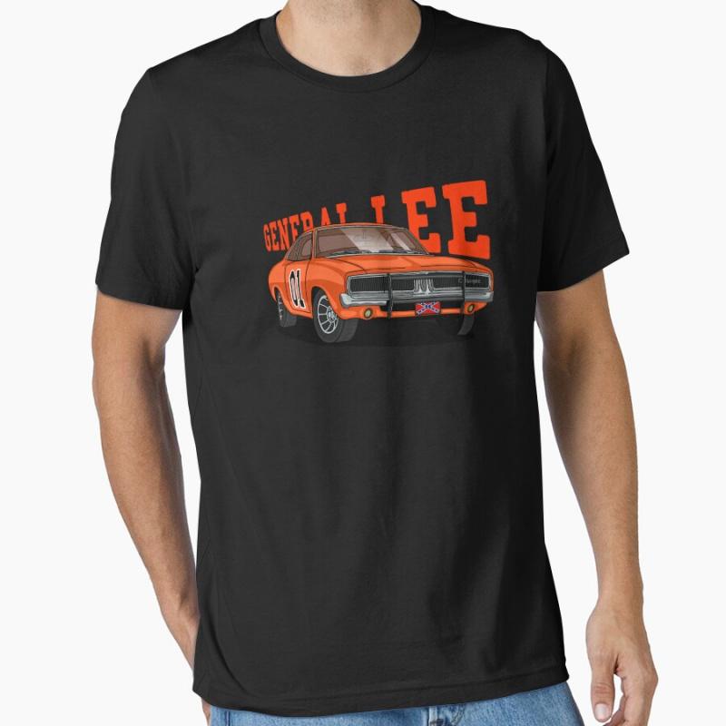 General L 01 80s vintage tv show Dukes Of Hazzard General Lee printed t shirt for men large siz