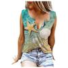 Женские майки, сексуальные летние топы без рукавов с V-образным вырезом, жилет с 3D принтом, топы с морскими звездами и ракушками