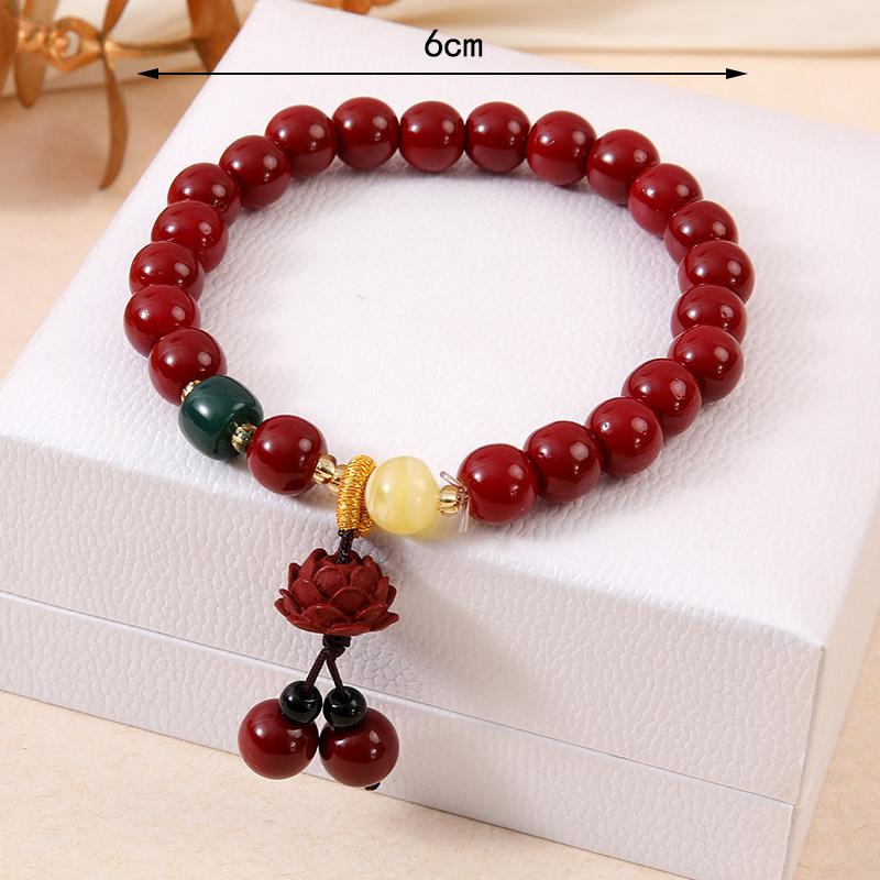 Красный счастливый браслет из бисера для женщин в китайском стиле, регулируемый браслет ручной работы, кулон, браслет для вечеринки, дня рождения, ювелирные изделия