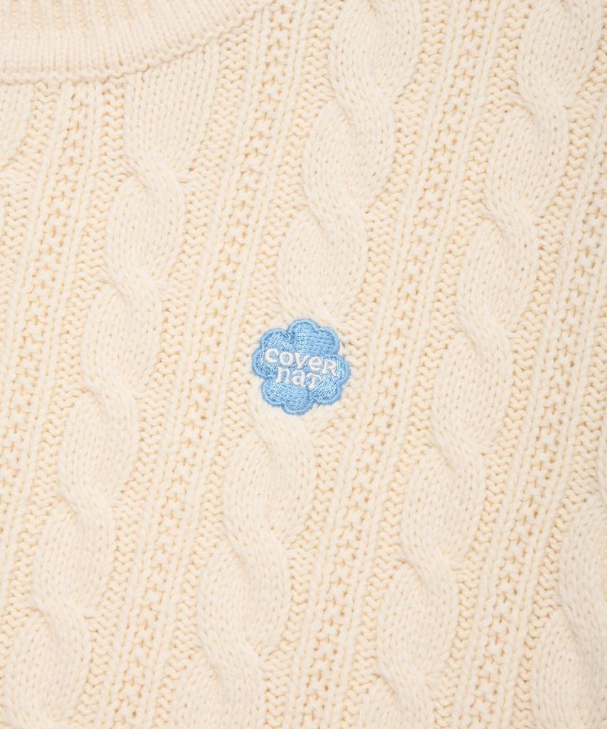 COVERNAT WOMAN Cloverheart Cable Knit Ivory