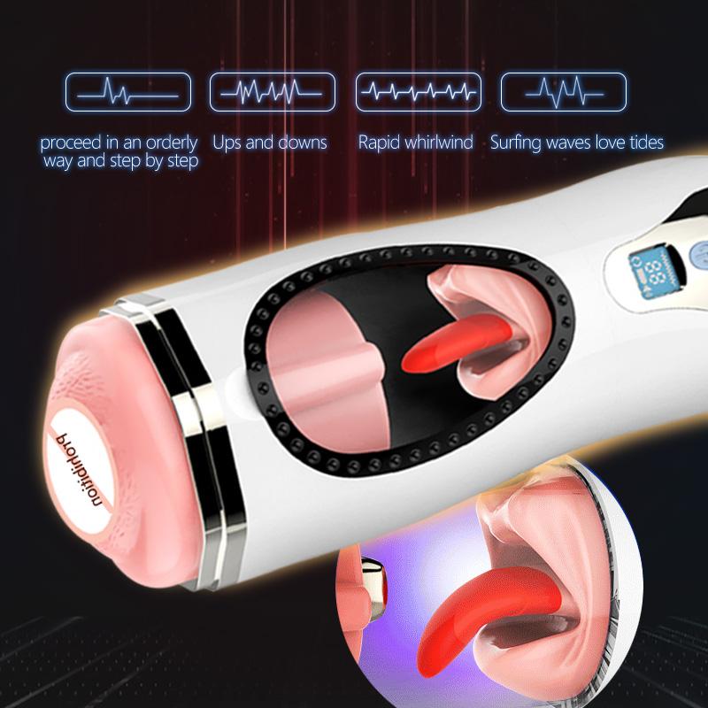 Male Automatic Masturbator Sex Machine Licking Oral Blowjob Deep Throat Vagina Pussy Sucking Masturbation Cup Sex Toys For Men