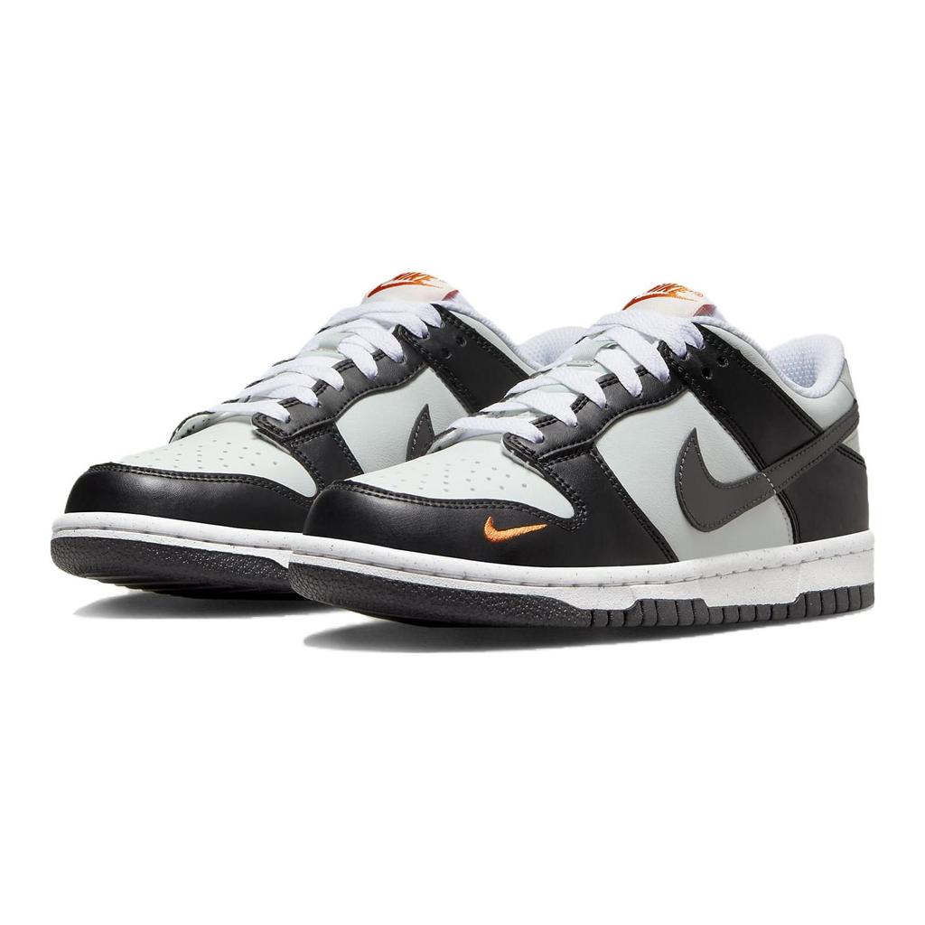 Nike Dunk Low GS Black Bright Mandarin Kids Sneakers Light-Silver Medium-Ash FN7784-001