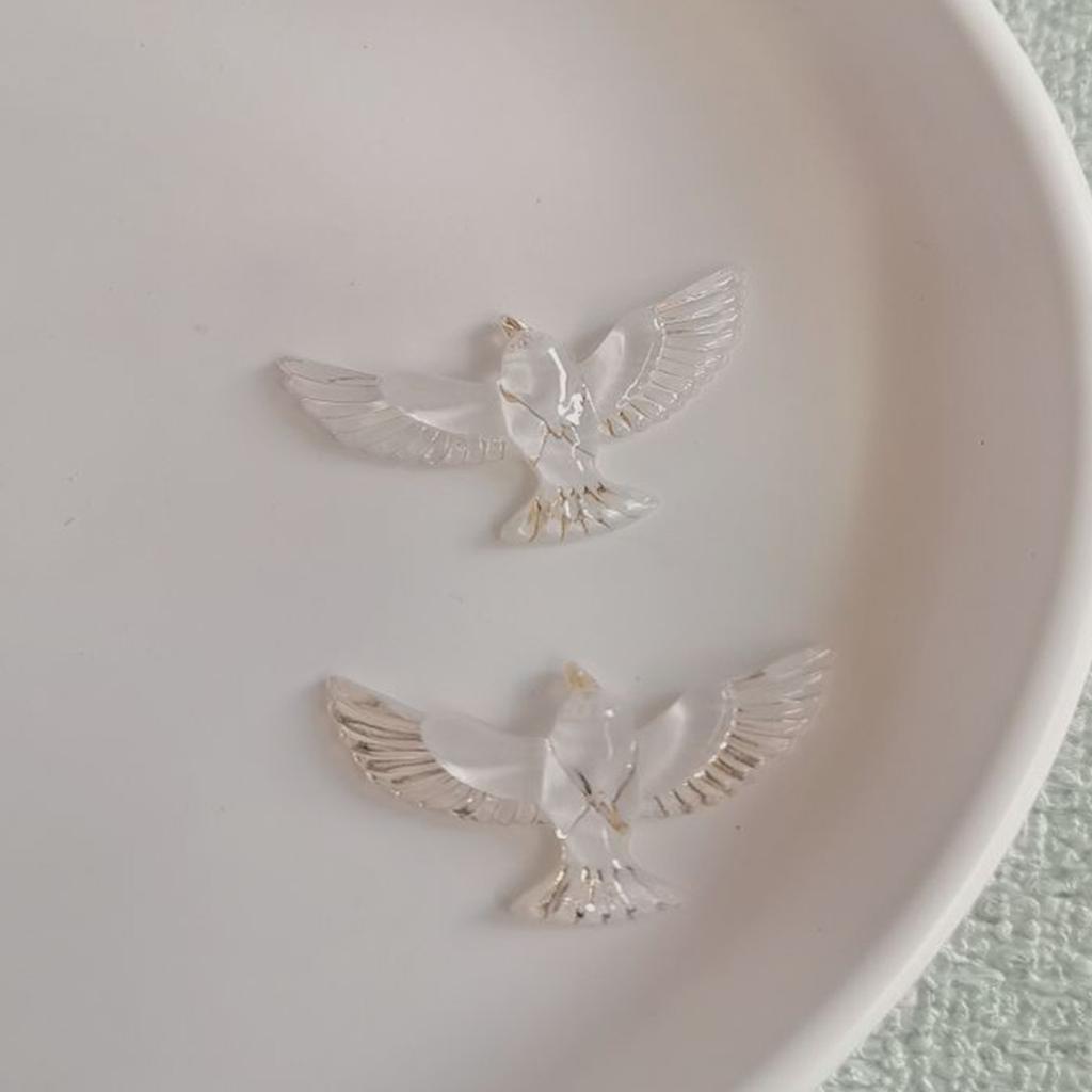 10PCS 1*29MM 1 Hole Flat Back Acrylic Small Bird Jewelry Pendant Jewelry Scrapbook Garden Bird Props Decoration