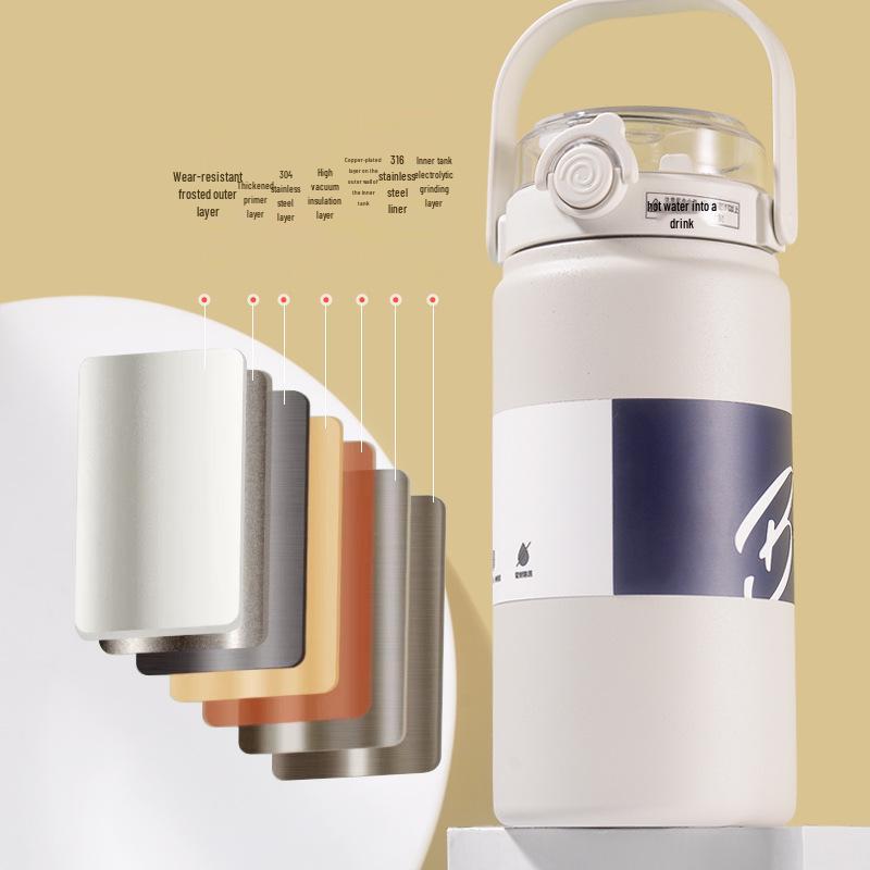 Изолированная чашка-соломинка из нержавеющей стали 316 - Большая вместимость, портативная для студентов